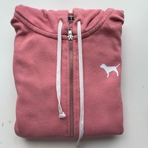pink zip up hoodie